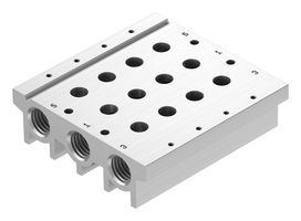 FESTO VABM-L1-18S-G38-4 Manifold Rail, 4 Outlet, G3/8, VABM Series, VUVG-S18 Solenoid/G1/4 In-Line Valves
