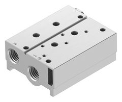FESTO VABM-B10-25S-G38-2-P3 Manifold Block, 2 Outlet, G3/8, VABM Series, VUVS Solenoid Valves/VTUS Valve Manifold Assemblies