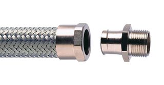ABB - THOMAS & BETTS 7TCA296010R0098 Conduit Connector, Size - 25mm, Straight, Brass, Metallic, IP40