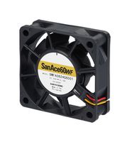 SANYO DENKI 9WFA0624G6001 DC Axial Fan, 24 V, Square, 60 mm, 20 mm, 27.9 CFM