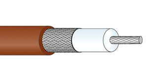 HUBER+SUHNER RG_188_A/U Coaxial Cable, RG188 / RG188A/U, 2.6mm, 50ohm, 100m