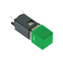 NIDEC COMPONENTS CFPB-1CC-5G9 Pushbutton Switch, CFPB Series, SPST, Off-(On), Square, Green