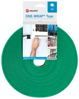 VELCRO VEL-OW64106 Tape, ONE-WRAP Series, PP (Polypropylene), Green, 10 mm x 25 m