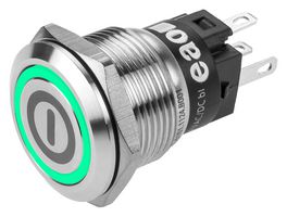 EAO 82-5151.2133.B001 Vandal Resistant Switch, Engraved, On / Off, 82 Series, 19 mm, SPDT, Maintained, Round Flush
