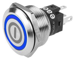 EAO 82-6151.2123.B001 Vandal Resistant Switch, Engraved, On / Off, 82 Series, 22 mm, SPDT, Maintained, Round Flush
