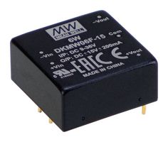 MEAN WELL DKMW06F-15 Isolated Through Hole DC/DC Converter, ITE, DIP, 4:1, 6 W, 2 Output, 15 V