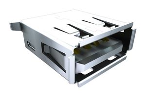 SAMTEC USB-A-S-F-W-TH USB Connector, USB Type A, USB 2.0, Receptacle, 4 Ways, Through Hole Mount, Right Angle
