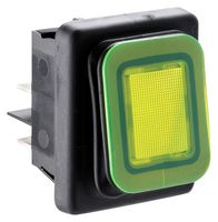 MULTICOMP PRO MP005730 Rocker Switch, IP65, On-None-Off, DPST, Illuminated, Panel Mount, Green