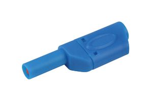 MULTICOMP PRO MP770592 Banana Test Connector, Shrouded, Plug, Cable Mount, 32 A, 600 V, Nickel Plated Contacts, Blue