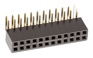 WURTH ELEKTRONIK 613024243121 PCB Receptacle, Board-to-Board, 2.54 mm, 2 Rows, 24 Contacts, Through Hole Mount Right Angle