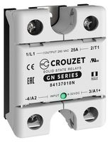 CROUZET 84137010N Solid State Relay, 25 A, 280 VAC, Panel Mount, Screw, Zero Crossing