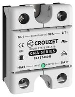 CROUZET 84137480N Solid State Relay, 90 A, 660 VAC, Panel Mount, Screw, Zero Crossing