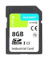 SWISSBIT SFSD008GL2AM1TO-I-5E-22P-STD Flash Memory Card, 3D pSLC, SDHC Card, UHS-1, Class 10, 8 GB, S-56 Series