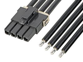 MOLEX 216401-1041 Cable Assembly, Mega-Fit Receptacle to Free End, 4 Ways, 5.7 mm, 1 Row, 150 mm, 5.9 "