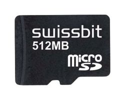 SWISSBIT SFSD0512N1BN1WI-I-ME-111-STD Flash Memory Card, SLC, MicroSD Card, 512 MB