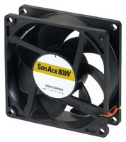 SANYO DENKI 9WPA0812P4G001 DC Axial Fan, 12 V, Square, 80 mm, 25 mm, Ball Bearing, 81.9 CFM