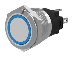 EAO 82-5151.2123 Vandal Resistant Switch, 19mm, 82 Series, 19 mm, SPDT, Maintained, Round Flush, Natural