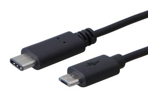 MULTICOMP PRO C06026-00010. USB Cable, Type C Plug to Micro Type B Plug, 914 mm, 3 ft, USB 2.0, Black