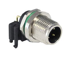 BULGIN LIMITED PXMBNI08RAM03APCM8 Sensor Connector, PXM Series, M8, Male, 3 Positions, PCB Pin, Right Angle PCB Mount
