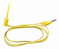 MULTICOMP PRO MP770814 Grabber to Banana Plug Test Lead, Hook Clip, 4mm Stackable Banana Plug, 35.43 ", 900 mm, Yellow
