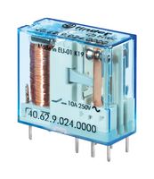FINDER 40.62.7.024.0000 Power Relay, DPDT, 24 VDC, 10 A, 40 Series, Through Hole, Non Latching