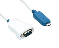 CONNECTIVE PERIPHERALS USBC-FS-RS232-100-DB9 Smart Cable Assembly, USB to RS232 Converter, 250Kbaud, D Sub 9 Pos Plug, FT231XS Chip, 100mm/4"