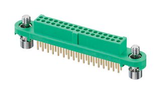 HARWIN G125-FV13405F1P PCB Receptacle, Black / Green, Wire-to-Board, 1.25 mm, 2 Rows, 34 Contacts, Through Hole Straight