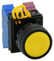 IDEC YW1B-M1Y Switch Actuator, Plastic, Yellow, Idec Dia 22mm YW Series Pushbutton Switches, IP65