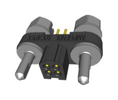 AMPHENOL SOCAPEX MHDAS2M004YDE60 Pin Header, Board-to-Board, 1.27 mm, 2 Rows, 4 Contacts, Through Hole Straight, MHDAS