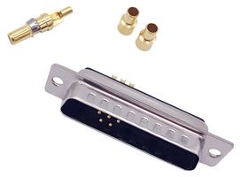 NORCOMP 682M9W4103L001 Combination Layout D Sub Connector, Power-D 682M Series, DB-9W4, Plug, 9 Contacts