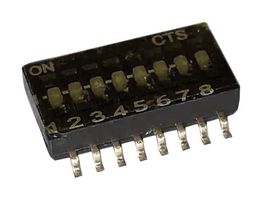 CTS 218-8LPST DIP / SIP Switch, 8 Circuits, Flush Slide, Surface Mount, SPST, 50 V, 100 mA