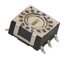CTS 220AMA16R Rotary Coded Switch, 220 Series, Surface Mount, 16 Position, 50 VDC, Hexadecimal, 100 mA