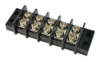 TE CONNECTIVITY - BUCHANAN 1546306-5 Panel Mount Barrier Terminal Block, 2 Row, 5 Ways, 22 AWG, 12 AWG, 9.53 mm, 20 A