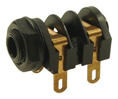 MULTICOMP PRO MP11607A Phone Audio Connector, 2 Contacts, Jack, Panel Mount, Gold, Nylon (Polyamide) Body