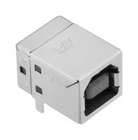 WURTH ELEKTRONIK 61410416121R USB Connector, USB Type B, USB 2.0, Receptacle, 4 Ways, Through Hole Mount, Right Angle