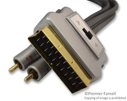 UNBRANDED AV04390 Audio / Video Cable Assembly, SCART Plug, Phono (RCA) Plug, x 2, 16.4 ft, 5 m