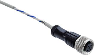AMPHENOL LTW M12A-02BFFM-SL8C01 Sensor Cable, M12 Receptacle, Free End, 2 Positions, 1 m, 3.3 ft, M Series