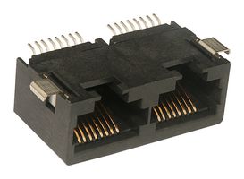 MOLEX 43841-0003 Modular Connector, RJ45 Jack, 1 x 2 (Ganged), 8P8C, Cat3, Surface Mount