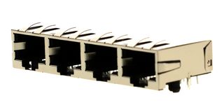 MOLEX 44560-0014 Modular Connector, RJ45 Jack, 1 x 4 (Ganged), 8P8C, Cat5, Cat5e, Through Hole Mount