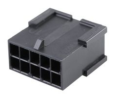 MOLEX 43020-1011 Connector Housing, Black, Micro-Fit 3.0 43020 Series, Plug, 10 Ways, 3 mm