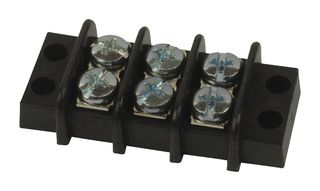 MOLEX 38770-0103 Panel Mount Barrier Terminal Block, 2 Row, 3 Ways, 22 AWG, 14 AWG, 9.53 mm, 15 A