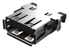 GCT USB1055-GF-L-A USB Connector, USB Type A, USB 2.0, Receptacle, 4 Ways, Surface Mount, Through Hole Mount