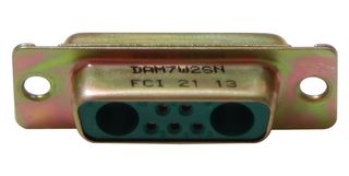 AMPHENOL COMMUNICATIONS SOLUTIONS DAM7W2SN Combination Layout D Sub Connector, DMW Series, DA-7W2, Receptacle, 7 Contacts, 5 Signal, 2 Power