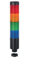 WERMA 69815075 Signal Tower, LED, 4 Tiers, Cable, Blue/Green/Red/Yellow, Continuous, 37.5 mm Dia, 24 VAC/DC, IP65