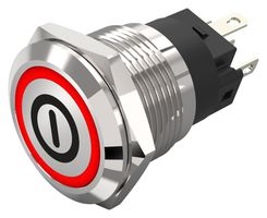 EAO 82-5151.1114.B001 Vandal Resistant Switch, On/Off, 82 Series, 19 mm, SPDT, Momentary, Round Flat Flush, Natural