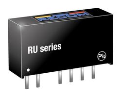 RECOM POWER RU-050505/P Isolated Through Hole DC/DC Converter, ITE, SIP, 1 W, 2 Output, 5 V