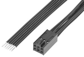 MOLEX 219659-1063 Cable Assembly, C-Grid III Receptacle to Free End, 6 Ways, 2.54 mm, 2 Row, 300 mm, 11.8 "