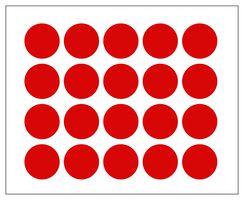 MULTICOMP PRO MP010418 Label, Round, Self Adhesive, 25 mm, Paper, Red
