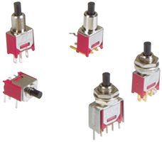 E-SWITCH 800SP9B5M2QEH Pushbutton Switch, 800 Series, SPST-NO-DM, Off-(On), Round Plunger