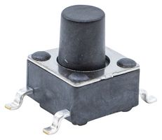 E-SWITCH TL3301EF100QG Tactile Switch, SPST-NO-DM, TL3301 Series, Top Actuated, Surface Mount, Round Button, 100 gf